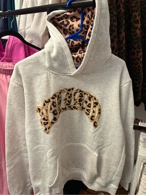 Leopard Print / Grey Hoodie